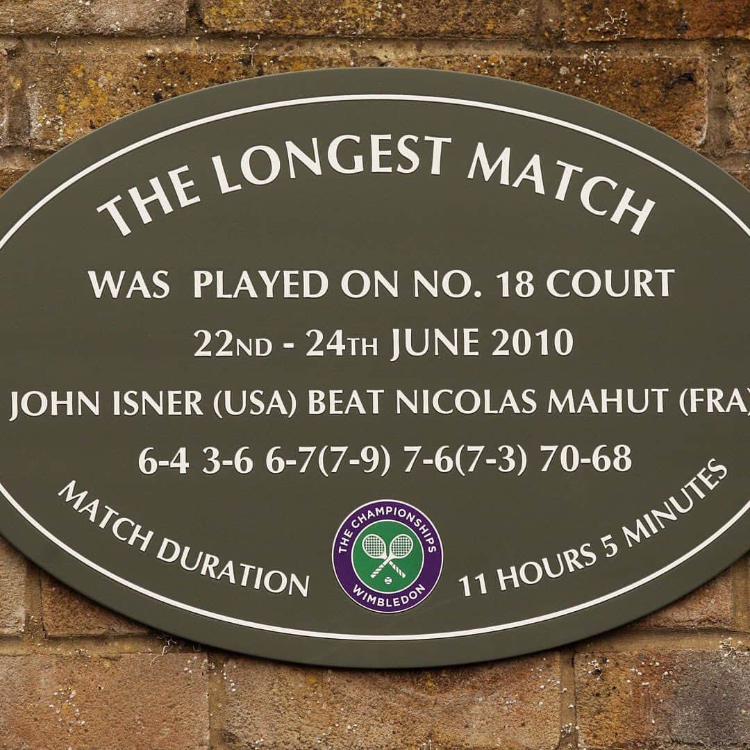 ATP World Tourさんのインスタグラム写真 - (ATP World TourInstagram)「#OnThisDay: @johnrisner & @nicomahut completed the longest pro match in history (11h, 5m) at 2010 @wimbledon. 👏」6月25日 0時07分 - atptour