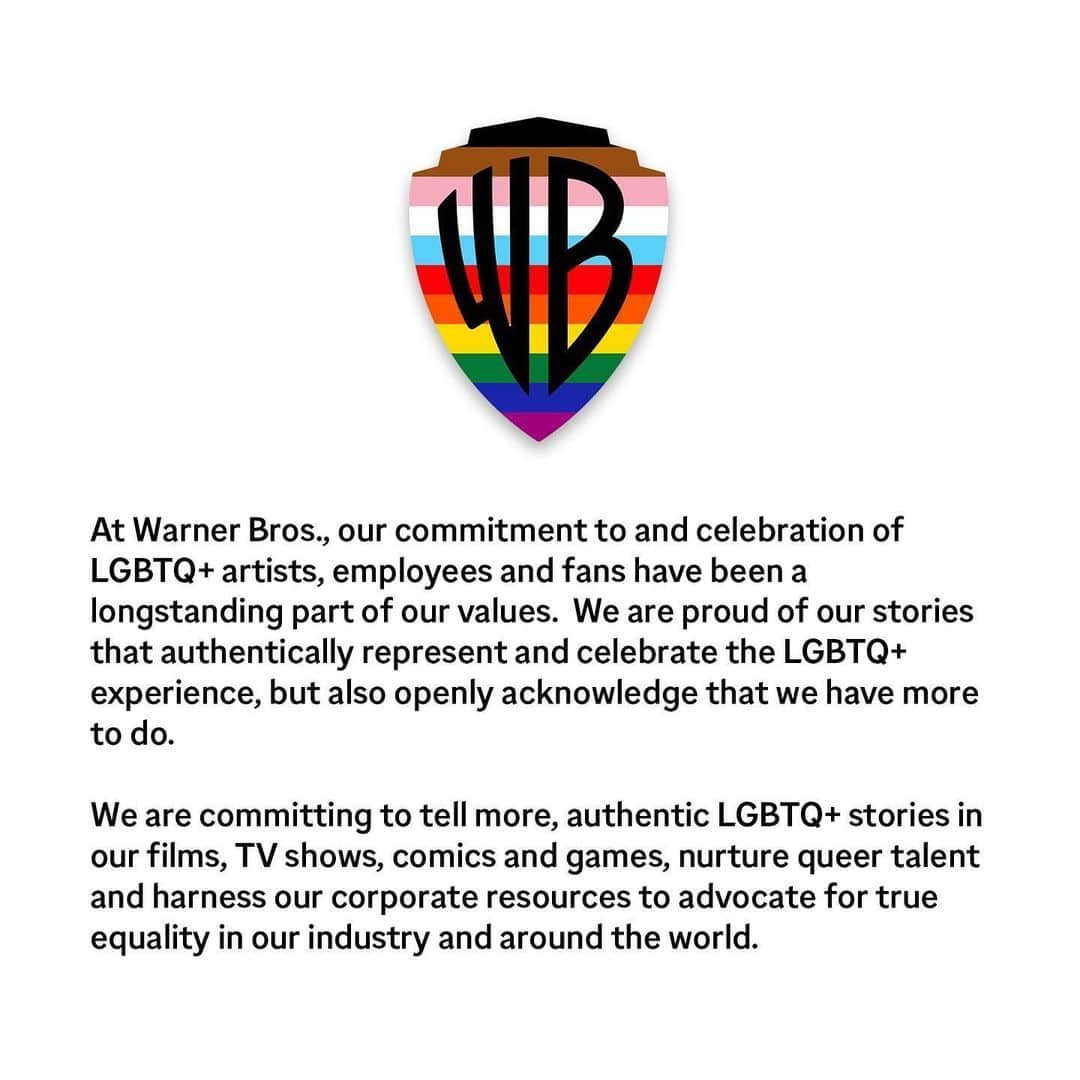 Warner Bros. Picturesさんのインスタグラム写真 - (Warner Bros. PicturesInstagram)「We celebrate LGBTQ+ artists, employees & fans and are proud of our stories that represent the LGBTQ+ experience, but acknowledge we have more to do. We are committing to tell more, authentic LGBTQ+ stories, nurture queer talent & harness our resources to advocate for equality.」6月25日 0時58分 - wbpictures