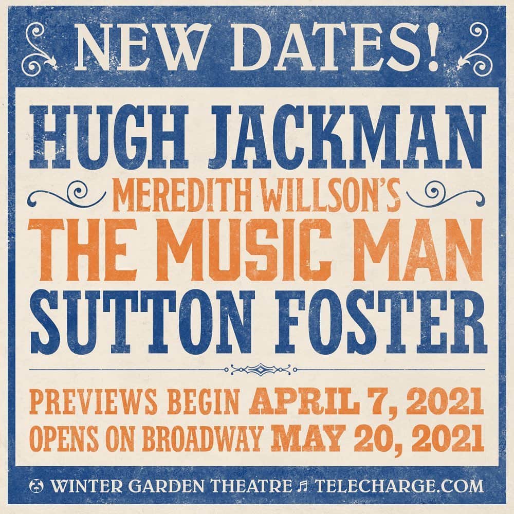 ヒュー・ジャックマンのインスタグラム：「See you there!!! @musicmanbway」