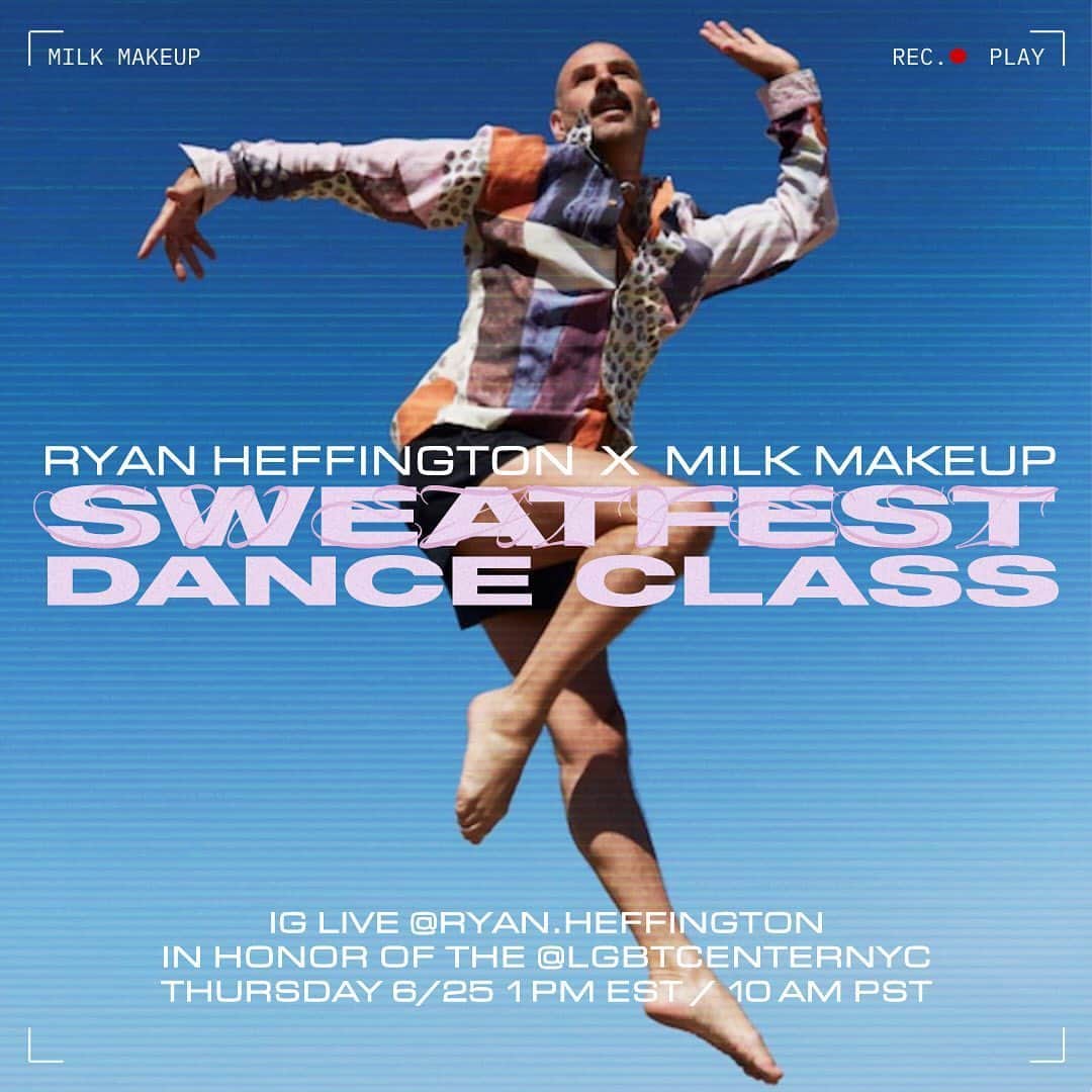 Milk Makeupさんのインスタグラム写真 - (Milk MakeupInstagram)「Hey Milk Makeup Fam! We're hosting a surprise Pride Sweatfest Dance Class tomorrow with the iconic dance guru @ryan.heffington in honor of our partnership with the @lgbtcenternyc. Ryan's IG Live dance classes are the perfect place to sweat it out and #LiveYourLook - Join us on Ryan’s Instagram Live @ryan.heffington on Thursday 6/25 at 1 PM EST / 10 AM PST to celebrate our 4 years of partnering with The Center. Wear your KUSH Lip Balm in Shine* and allllll the glitter, bring props, and get ready to show us your moves - RYAN HEFFINGTON X MILK MAKEUP SWEATFEST for THE CENTER  Thursday 6/25 at 1 PM EST / 10 AM PST  INSTAGRAM LIVE @ryan.heffington - *100% of the net proceeds of Milk Makeup KUSH Lip Balm in Shine go directly to The Center. Ryan will be donating to The Center from 1 PM EST Thursday to 1 PM EST Friday through paypal.me/ryanheffington. If you'd like to donate directly to The Center, please visit www.gaycenter.org/support」6月25日 6時07分 - milkmakeup