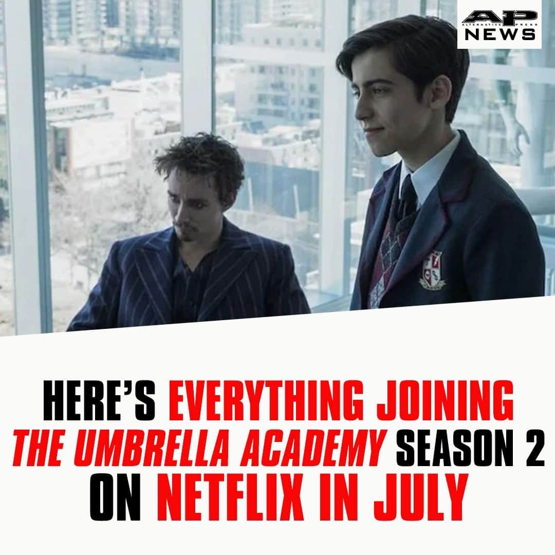Alternative Pressさんのインスタグラム写真 - (Alternative PressInstagram)「Here are all of the shows and films joining @umbrellaacad season 2 on @Netflix starting in July ⁠ LINK IN BIO⁠ .⁠ .⁠ .⁠ #theumbrellaacademy #umbrellaacademy #theumbrellaacademyapocalypse #umbrellaacademyapocalypse #theumbrellaacademynetflix ⁠ #netflix #alternativepress #altpress」6月25日 6時15分 - altpress