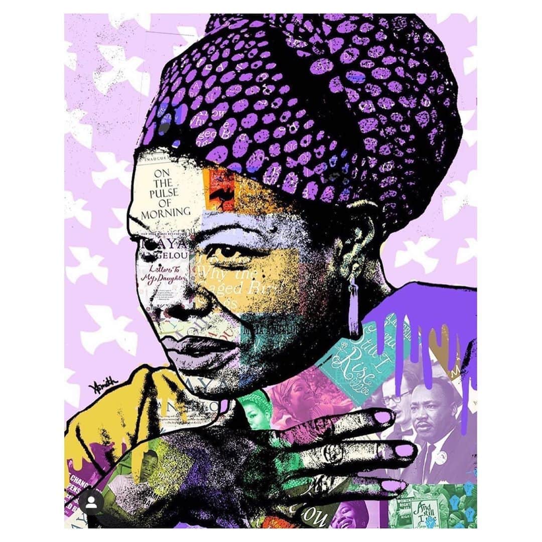 ジーン・トリプルホーンのインスタグラム：「"You may be pretty or plain, heavy or thin, gay or straight, poor or rich. But remember this: In an election, every voice is equally powerful - don't underestimate your vote. Voting is the great equalizer." - Dr. Maya Angelou ⁣ ⁣ This says it all 💥 Repost from @rockthevote ⁣ Rest in Power! 🎨: @amysmithart」