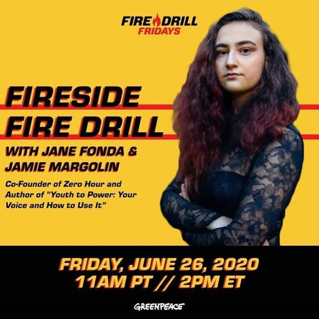 ジェーン・フォンダさんのインスタグラム写真 - (ジェーン・フォンダInstagram)「Repost from @firedrillfriday • @janefonda and @jamie_s_margolin are sitting down for another Fireside Fire Drill on 6/26 to talk about the current state of the climate movement, and the best ways you can get involved. You won’t want to miss it. (LINK IN BIO)」6月25日 8時19分 - janefonda