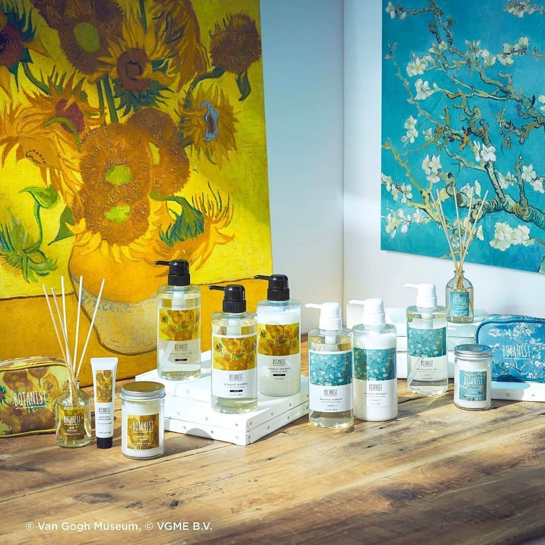 BOTANIST GLOBALのインスタグラム：「[Both these masterpieces and BOTANIST were born out of a "love of plants"] Our 14 “Van Gogh Design” products made in collaboration with the Van Gogh Museum Series" are now on sale in Japan. ⠀⠀⠀ The first artist collaboration with #BOTANIST and the first exhibition at the Van Gogh Museum in Japan, this is the first collaboration with a consumer goods brand* ever. *Within consumer goods of the skin care, hair care and body care categories ⠀⠀⠀ What connects BOTANIST and Van Gogh is "love for plants". Van Gogh, who valued inspiration from nature throughout his life combined with the brand that "lives with plants”. And thus, a collaboration was born. ⠀⠀⠀ ⠀ Two of Van Gogh's most famous paintings, "Sunflowers" and "Almond Blossom Branches", have been packaged in a limited edition package. It is a combination of fragrances and beauty ingredients inspired by Van Gogh's paintings. These item allows you to feel the world with your whole body. ⠀⠀⠀ Please try it out!  Stay Simple. Live Simple. #BOTANIST ⠀ ⠀ 🛀@botanist_official 🗼@botanist_tokyo 🇨🇳@botanist_chinese」