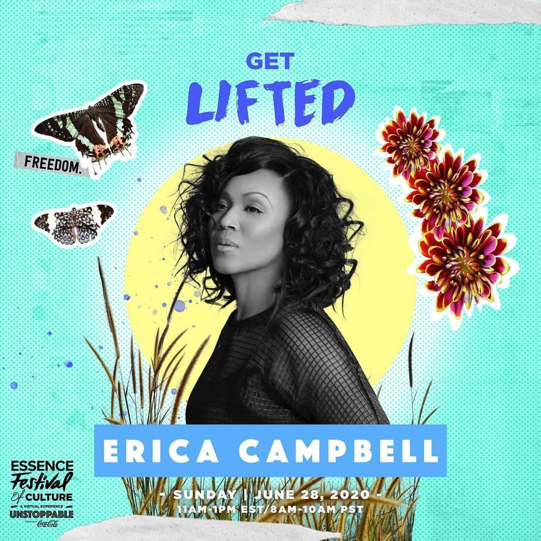 エリカ・キャンベルさんのインスタグラム写真 - (エリカ・キャンベルInstagram)「Catch me during the unstoppable Essence Festival virtual Get Lifted Gospel Sunday Celebration THIS Sunday, 6/28 starting at 11AM. Join me in raising your voice to support economic parity, health equity, education equality and equal justice for black and brown communities thru the Unstoppable Coalition. Learn how you can get involved at https://www.essence.com/unstoppablecollective/  Check out more of the #essencefest FREE virtual daytime experiences available over two consecutive weekends Thursday – Sunday, June 25- 28 and July 2-5. You can stream it all FREE on ESSENCE Studios! The world’s biggest Festival has gone digital! Let your whole crew know and tune in! Follow along @essencefest on social media & visit  www.essencefestival.com to see schedules and RSVP.」6月25日 10時34分 - imericacampbell