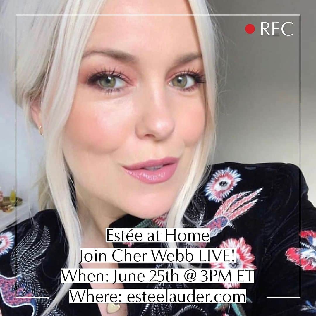 のインスタグラム：「✨Tune in for a special live event TODAY at 3PM EST on esteelauder.com featuring @cherwebbmakeup! Cher will be sharing how you can treat yourself to a moment of indulgence at home with some of her favorite skincare and makeup products. Follow along - you deserve it! 😉」