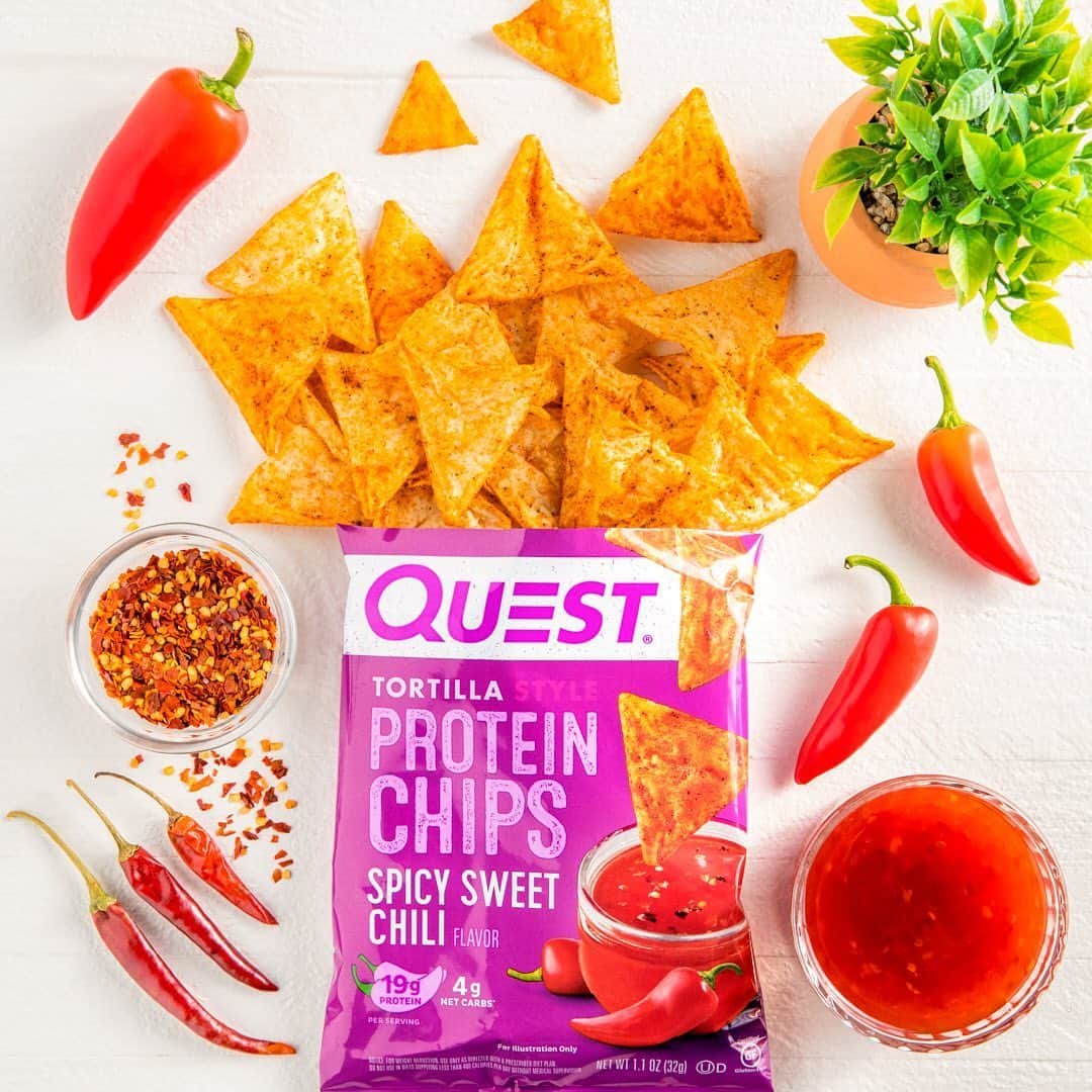 questnutritionさんのインスタグラム写真 - (questnutritionInstagram)「DOUBLE TAP to welcome the Spicy Sweet Chili Tortilla Style Protein Chips! 🌶🍯🤩 Packing the perfect mix of enticing sweetness & spicy kick with 19g protein & 4g net carbs per bag to keep you coming back for more! 🔥 • Available now online & in stores at QuestNutrition.com, @VitaminShoppe, @GNCLiveWell, & your local health/sports nutrition stores. #OnaQuest #QuestNutrition #QuestChips #QuestSquad」6月25日 22時00分 - questnutrition
