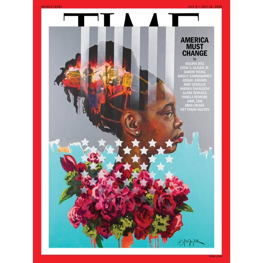 TIME Magazineさんのインスタグラム写真 - (TIME MagazineInstagram)「This July 4th arrives at a critical moment for what the Pulitzer Prize-winning novelist Viet Thanh Nguyen in this issue calls "the alchemical experiment" of the United States. As the country nears its 250th anniversary, it is being tested by an overdue reckoning on police brutality, white supremacy and systemic racism in all its forms, by a relentless pandemic on the rise again, by a deep economic and unemployment crisis, by a President who continually deploys racist language and stokes rather than calms division. This week, writes TIME Editor-in-Chief and CEO Edward Felsenthal, we turned to voices from within and outside TIME to explore the frustrations, hopes and experiences of marginalized communities in a country that claimed equality as its cornerstone but hasn’t delivered for so many. For the cover, we commissioned Atlanta artist Charly Palmer. The resulting 40-by-30-in. acrylic painting, of a little girl faced with both the injustice of today and America's historical role in it, is titled "In Her Eyes." Read more at the link in bio. Painting by @charlylpalmer for TIME; photograph by Travis Grissom」6月25日 21時00分 - time