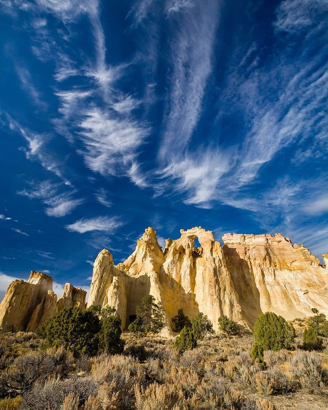 National Geographic Travelさんのインスタグラム写真 - (National Geographic TravelInstagram)「Photo by @stephen_matera | Grosvenor Arch is located in the heart of Grand Staircase-Escalante National Monument near Kodachrome Basin State Park. It is named after Gilbert Hovey Grosvenor, a past president of the National Geographic Society. Follow me @stephen_matera for more images from Utah and around the world. #arch #grosvenorarch #GSENM #Utah」6月25日 21時08分 - natgeotravel