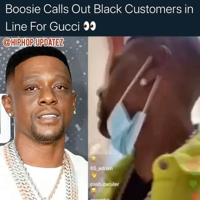 ワカ・フロッカ・フレイムのインスタグラム：「@officialboosieig One of the realist!!! “How you woke wearing a Gucci shirt” 😂😂🤣...」