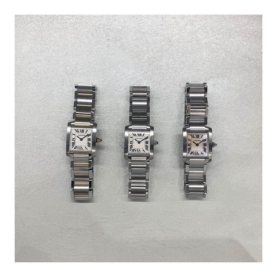 のインスタグラム：「-HIROB大阪店-﻿ ﻿ Vintage CARTIER﻿ Tank Francaise﻿ ﻿ L→R﻿ 19003890-439810﻿ ¥360,000+tax﻿ ﻿ 19003890-387510﻿ ¥300,000+tax﻿ ﻿ 19003890-482110﻿ ¥330,000+tax﻿ ﻿ ﻿ ＼只今10%OFF開催中です‼︎‼︎／﻿ ※一部除外品有﻿ ﻿ 通信販売も対応しており、﻿ お電話でのご相談も受け付けています。﻿ 当面の間、送料は無料となりますので、﻿ ご来店が難しい方でもお気軽にお問い合わせ下さいませ。﻿ ﻿ ルクア大阪店﻿ 営業時間11:00〜20:00﻿ (当面の間)﻿ ﻿ お問い合わせ先﻿ tel：06-6151-1258﻿ ﻿ ﻿ #hirob﻿ #hirobosaka﻿ #bawcrews﻿ #vintagewatch﻿ #antiquewatch﻿ #vintagecartier﻿ #antiquecartier﻿ #cartier﻿ #cartiertankfrancaise﻿ #cartier﻿ #tankfrancaise﻿ #francaise﻿ ﻿ #ヒロブ﻿ #ヒロブ大阪﻿ #ベイクルーズ﻿ #ヴィンテージウォッチ﻿ #アンティークウォッチ﻿ #ヴィンテージカルティエ﻿ #アンティークカルティエ﻿ #カルティエ﻿ #カルティエタンクフランセーズ ﻿ #タンクフランセーズ ﻿ #フランセーズ ﻿ ﻿ #腕時計﻿ #卡地亚」