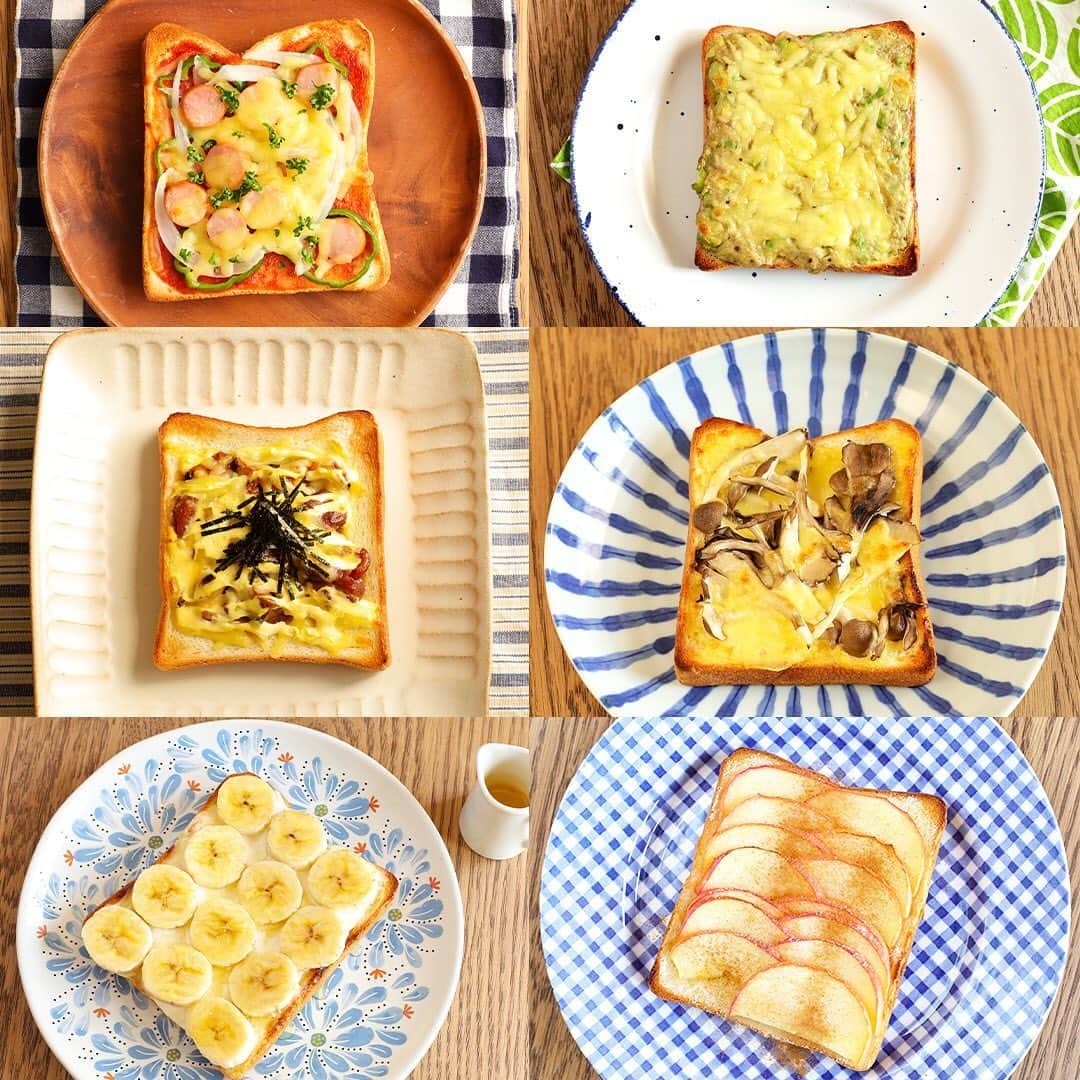 Tasty Japanさんのインスタグラム写真 - (Tasty JapanInstagram)「アレンジたくさん！冷凍トースト6選 / 6-Frozen-toast ㅤㅤㅤㅤㅤㅤㅤㅤㅤㅤㅤㅤㅤ 作ったら #tastyjapan をつけて投稿してくださいね！✨ ㅤㅤㅤㅤㅤㅤㅤㅤㅤㅤㅤㅤㅤ レシピはこちらをご覧ください♪ ㅤㅤㅤㅤㅤㅤㅤㅤㅤㅤㅤㅤㅤ 冷凍トースト 6枚切り ㅤㅤㅤㅤㅤㅤㅤㅤㅤㅤㅤㅤㅤ 材料： ■ピザトースト ・食パン　1枚(6枚切り) ・ピーマン（スライス）　1/2個 ・玉ねぎ（スライス）　1/4個 ・ウインナー（輪切り）　1本 ・ケチャップ　大さじ2 ・ピザ用チーズ　適量 ・パセリ　適量 作り方： 1.食パンにケチャップを塗る。 2.ピーマン、玉ねぎ、ウインナー、ピザ用チーズをのせる。 3.クッキングペーパーをかぶせ、ラップを包み保存袋に入れ、冷凍庫で保存する。（2週間〜1ヶ月保存可能） 4.通常より2~3分長めに焼いて完成！ ㅤㅤㅤㅤㅤㅤㅤㅤㅤㅤㅤㅤㅤ ■アボカドとツナのトースト ・食パン　1枚(6枚切り) ・アボカド（粗みじん切り）1/2個 ・ツナ（油分を切っておく）　50g ・マヨネーズ　大さじ1 ・ピザ用チーズ　適量 ・塩　少々 ・ブラックペッパー　少々 作り方： 1. ボウルにツナ、アボカド、マヨネーズ、塩、ブラックペッパーを入れ混ぜ合わせる。 2. 食パンに1を塗り、ピザ用チーズをかける。 3. クッキングペーパーをかぶせ、ラップを包み保存袋に入れ、冷凍庫で保存する。（2週間〜1ヶ月保存可能） 4. 通常より2~3分長めに焼いて完成！ ㅤㅤㅤㅤㅤㅤㅤㅤㅤㅤㅤㅤㅤ ■きのこの味噌マヨトースト 食パン　1枚(6枚切り) しめじ　30g（石づきを切り落とし割く）　 舞茸 30g（薄く割く）　 味噌　小さじ1 マヨネーズ　大さじ1 ピザ用チーズ　適量 作り方： 1. 器に味噌、マヨネーズを混ぜる 2. 食パンに1を塗り、しめじ、舞茸、ピザ用チーズをのせる。 3. クッキングペーパーをかぶせ、ラップを包み保存袋に入れ、冷凍庫で保存する。（2週間〜1ヶ月保存可能） 4. 通常より2~3分長めに焼いて完成！ ㅤㅤㅤㅤㅤㅤㅤㅤㅤㅤㅤㅤㅤ ■焼き鳥缶で！テリヤキチキントースト 食パン　1枚(6枚切り) 焼き鳥缶　1缶 ピザ用チーズ　適量 マヨネーズ　適量 きざみ海苔　適量　 作り方： 1. 食パンに焼き鳥缶の具材をのせる。 2. ピザ用チーズ、マヨネーズをかける 3. クッキングペーパーをかぶせ、ラップを包み保存袋に入れ、冷凍庫で保存する。（2週間〜1ヶ月保存可能） 4. 通常より2~3分長めに焼き、刻み海苔をかけて完成！ ㅤㅤㅤㅤㅤㅤㅤㅤㅤㅤㅤㅤㅤ ■バナナトースト バナナ1本 クリームチーズ（柔らかくしておく）　20g 砂糖　小さじ1 はちみつ（お好み）　適量 作り方： 1. バナナは薄く輪切りにする。 2. 器にクリームチーズとグラニュー糖を入れ混ぜ合わせる。 3. 食パンに2を塗り、1を並べる。 4. クッキングペーパーをかぶせ、ラップを包み保存袋に入れ、冷凍庫で保存する。（2週間〜1ヶ月保存可能） 5. 通常より2~3分長めに焼き、お好みではちみつをかけて完成！ ㅤㅤㅤㅤㅤㅤㅤㅤㅤㅤㅤㅤㅤ ■アップルシナモントースト 食パン　1枚（6枚切り） りんご　1/2個 無塩バター（常温に戻す）20g グラニュー糖　大さじ1 シナモン　適量 作り方： 1. りんごは薄くスライスする。 2. 食パンにバターを塗り、1を並べる。 3. クッキングペーパーをかぶせ、ラップを包み保存袋に入れ、冷凍庫で保存する。（2週間〜1ヶ月保存可能） 4. 焼く直前にグラニュー糖をかけて、通常より2~3分長めに焼き、シナモンをかけて完成！ ㅤㅤㅤㅤㅤㅤㅤㅤㅤㅤㅤㅤㅤ #料理 #手料理 #レシピ #料理動画 #クッキング #美味しい #ランチ #おうちごはん #夜ごはん #tastyjapan #BuzzFeed #cooking #tasty #japan #dinner #lunch #homemade #cook #delicious #yummy #food #レシピ動画 #グルメ #食べ物 #recipe #トースト #食パンレシピ #冷凍 #食パン料理」6月25日 16時58分 - tastyjapan