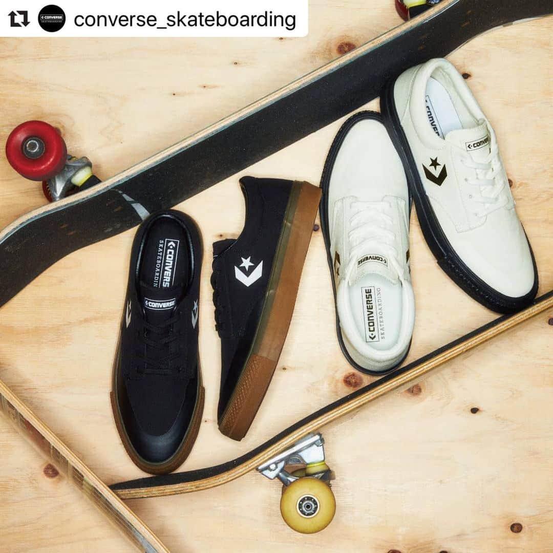 コンバースさんのインスタグラム写真 - (コンバースInstagram)「#Repost @converse_skateboarding ・・・ BS2 SK OX ¥7,500(税抜)  スケートシューズならではのスタイリッシュなチャッカパターンモデル。ブラックはガムカラー、ホワイトはブラックでソールまわりをアレンジ。 シンプルなカラーリングでシルエットの美しさやディテールが際立つ仕上がり。 補強プリントを施したトウやフォーム入りの履き口、屈曲しやすいパターンにより、スケーティングをしっかりとサポート。 ホワイト/ブラックにはブラック、 ホワイト/ガムにはホワイトのスペアシューレース付属。  #converse_skateboarding #converse #chevronandstar #kicks #skateboard #コンバース#コンバーススケート#シェブロンアンドスター#コンバーススケートボーディング#スケシュー#スケートボード」6月25日 18時02分 - converse_jp