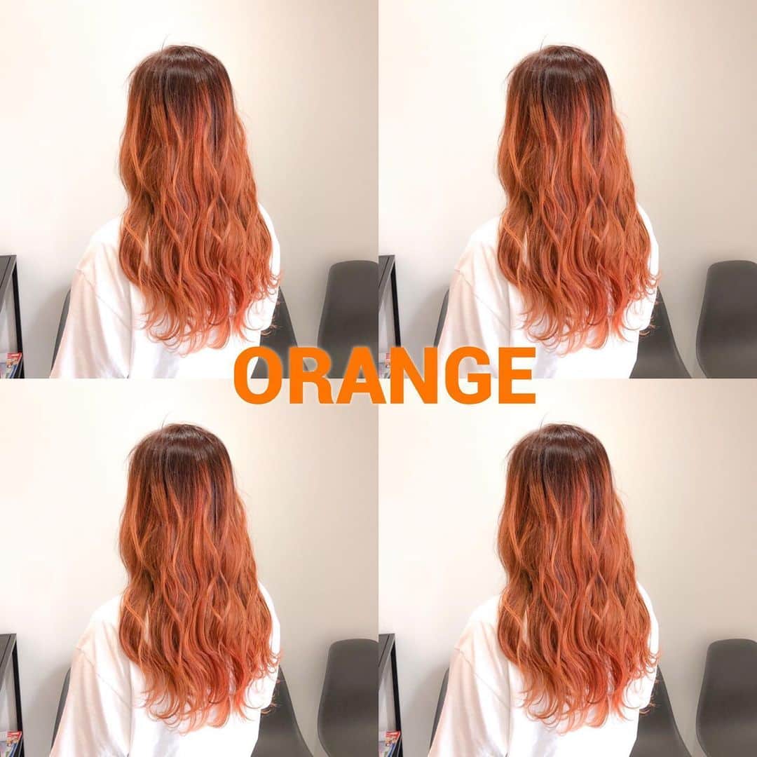 ハナフサユウスケのインスタグラム：「orange🍊 ＊ ＊ 程良く個性出せますー ＊ ＊ #hairarrange#ヘアアレンジ#ヘアセット#美容室#美容師#姫路#岡山#赤穂#赤穂市#簡単アレンジ#ヘアアレンジ動画#セルフアレンジ#インナーカラー#バレイヤージュ#サロンモデル#サロモ#撮影#ハイライト#グラデーション#外国人風カラー#グレージュ#ラベンダーアッシュ#グレーアッシュ#ブリーチ#ムラシャン#ハイトーン#美容学生#オレンジカラー」