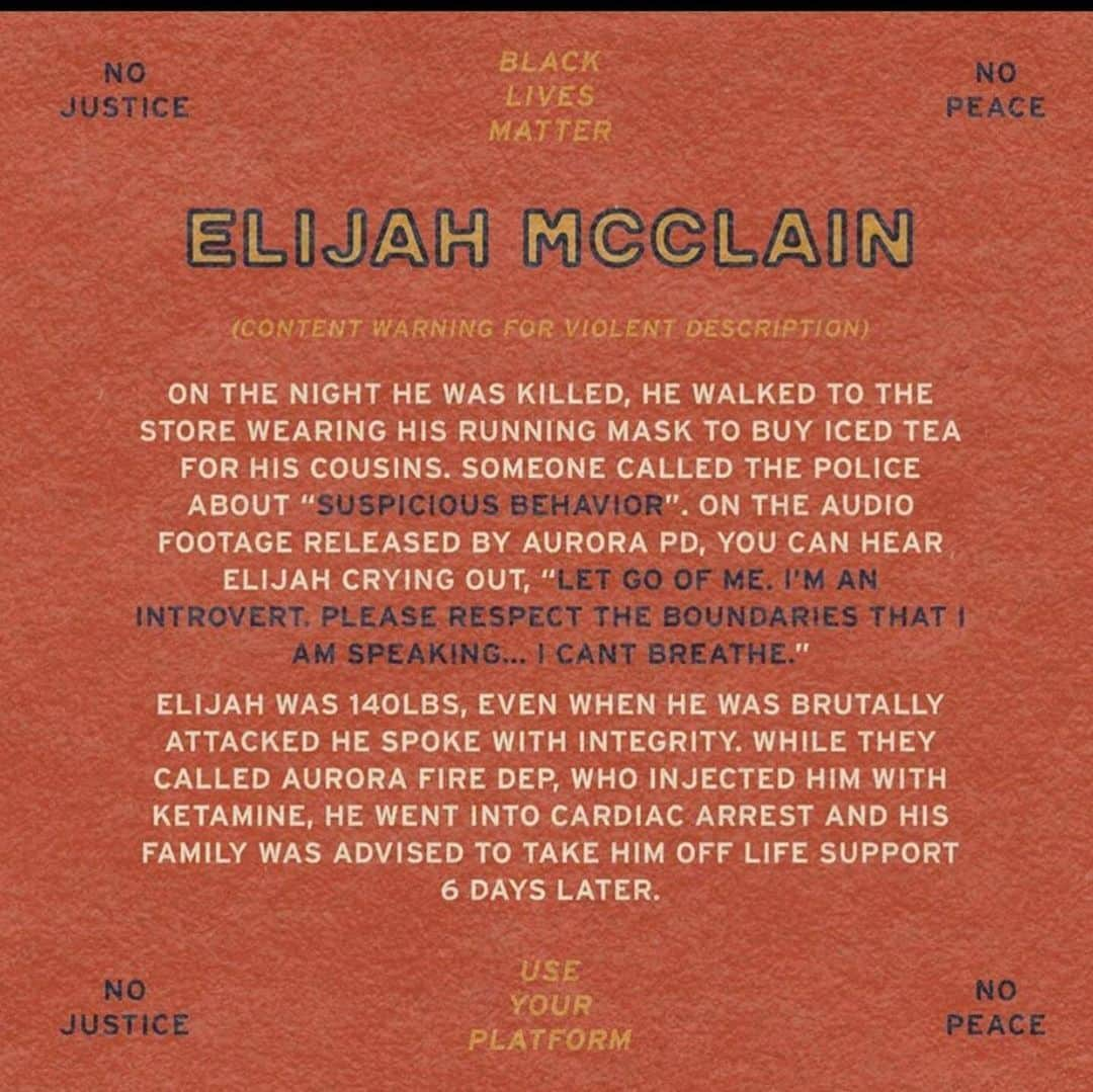 マーク・ジェイコブスさんのインスタグラム写真 - (マーク・ジェイコブスInstagram)「Heartbreaking. Please help. Say his name.  #ELIJAHMCCLAIN #howcanIbeofservicetoday #Repost @bhytes ・・・ 💔. Thankyou @mattxschu for this beautiful artwork and @eisellety for the helpful information. 💔. #elijahmcclain @blklivesmatter @naacp @naacp_ldf #blacklivesmatter」6月25日 22時46分 - themarcjacobs