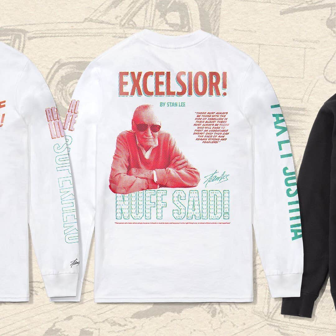 スタン・リーさんのインスタグラム写真 - (スタン・リーInstagram)「💥 NOW AVAILABLE 💥 ... Excelsior! Real Life Superhero Collection • Stan Lee celebrated heroes of all kinds in his comics. This limited edition apparel collection was designed for true Stan fans, honoring the everyday superheroes Stan always applauded. The collection is available for just 4 days, so don't sleep 💤 • A portion of proceeds supports real life heroes working on the front lines via @frontlinefoods. Frontline Foods gives much needed support to restaurant and healthcare workers by providing healthy meals from local restaurants in 50+ cities. • @excelsiorbystan is the official brand honoring the legacy of Stan Lee, owned and operated by POW! Entertainment, the independent company Stan founded in 2001. • Link in bio 🛒 #stanlee #excelsior #reallifesuperhero」6月26日 1時00分 - therealstanlee