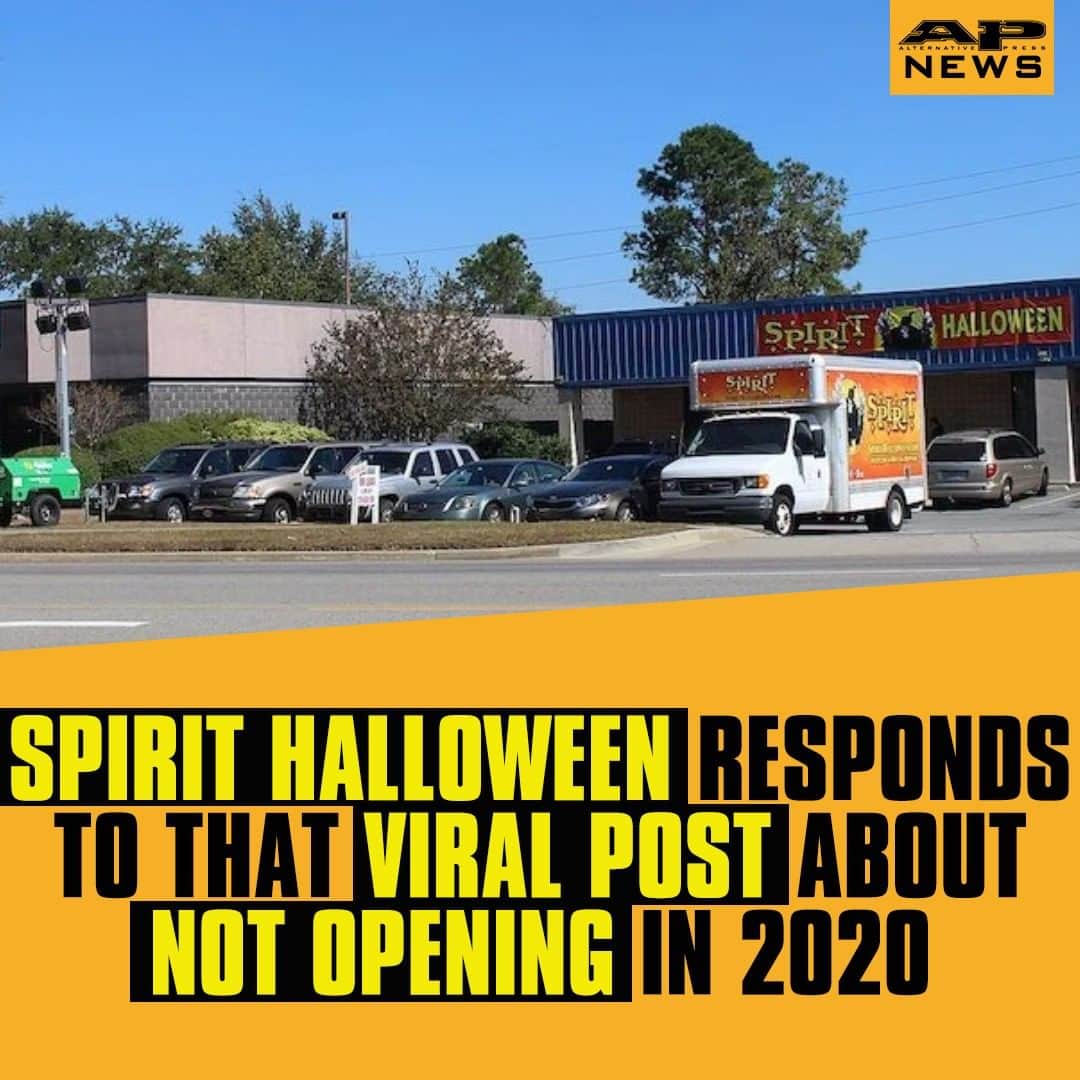 Alternative Pressさんのインスタグラム写真 - (Alternative PressInstagram)「@SpiritHalloween has responded after a post claiming they wouldn’t be opening in 2020 due to the coronavirus pandemic went viral⁠ LINK IN BIO⁠ .⁠ .⁠ .⁠ #spirit #spirithalloween #halloween #halloween2020 #altpress #alternativepress」6月26日 1時15分 - altpress