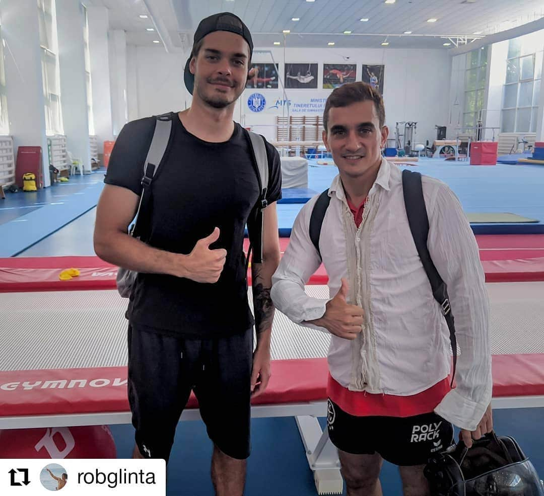 マリアン・ドラグレスクさんのインスタグラム写真 - (マリアン・ドラグレスクInstagram)「#Repost @robglinta • • • • • • It's not everyday you get to be taught how to jump on a trampoline by an Olympic champion, @mariandragulescu !  Today we had the pleasure to catch a glimpse of each other's activities and had lots of fun doing it. At least I know I had! Yes, jumping around it's a lot of fun! 🤸🏻‍♂️」6月26日 1時23分 - mariandragulescu