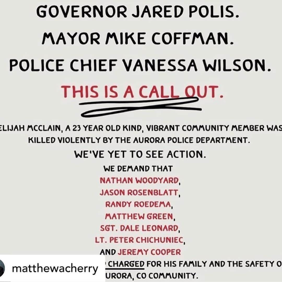 カーステン・ヴァングスネスさんのインスタグラム写真 - (カーステン・ヴァングスネスInstagram)「repost via • @matthewacherry #JusticeForElijahMcclain」6月26日 1時30分 - kirstenvangsness