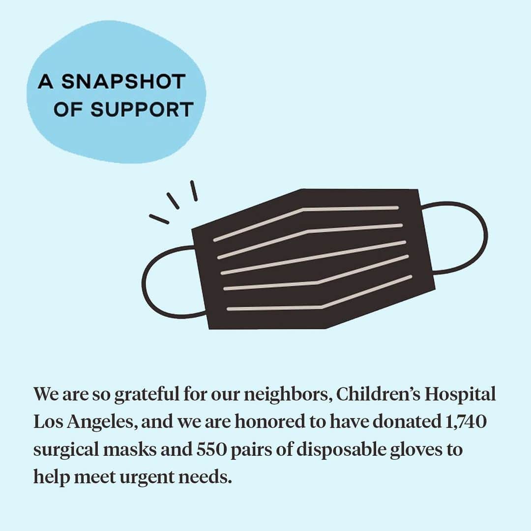 トムズシューズのインスタグラム：「A snapshot of support @ChildrensLA. // Learn more about TOMS Giving and your impact via link in our bio.」