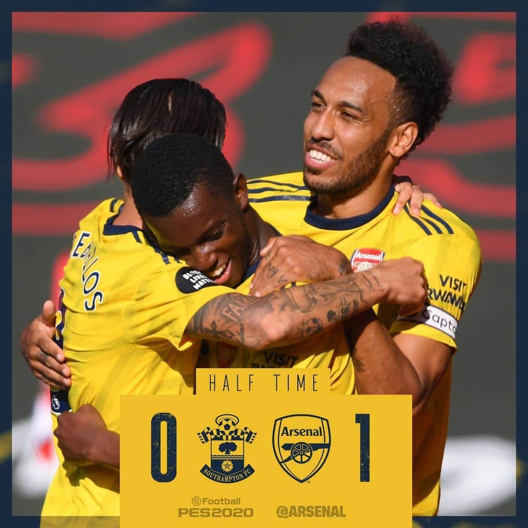 アーセナルFCさんのインスタグラム写真 - (アーセナルFCInstagram)「Ahead at the break. But we’ve got to keep fighting 💪 ⁣ ⁣ #PremierLeague #Arsenal #AFC #WeAreTheArsenal」6月26日 2時52分 - arsenal