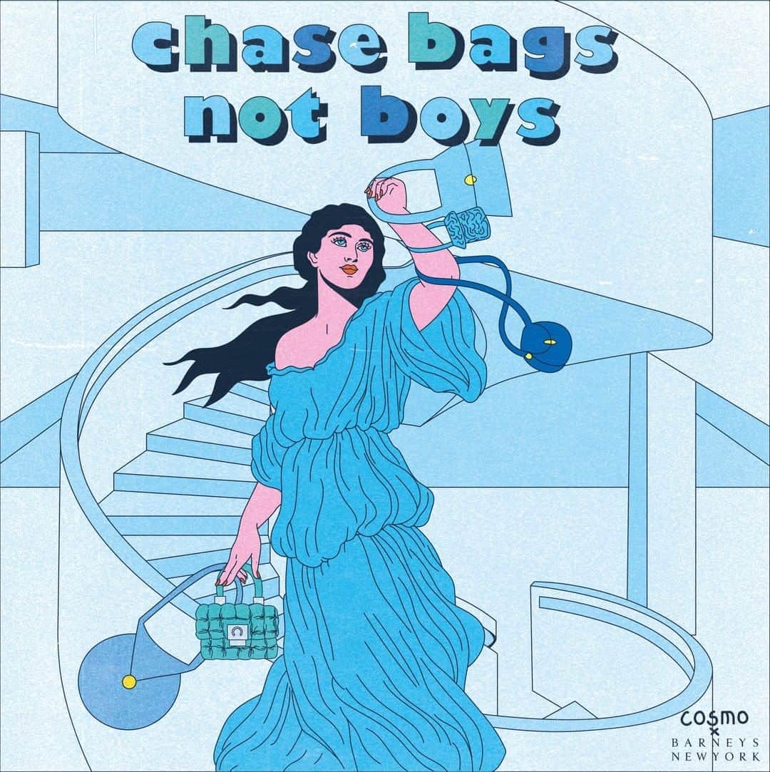 barneysnyofficialさんのインスタグラム写真 - (barneysnyofficialInstagram)「Chase bags, not boys. @cosmoillustrator for @barneysny #barneysnewyork #artlife」6月26日 3時16分 - barneysny