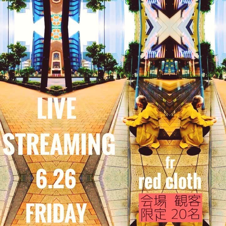 イマイアキノブのインスタグラム：「🥀今夜 6.26(金) 観客限定20名(要予約)＋配信(有料)ライブ @/fr 新宿レッドクロス  出演 イマイアキノブ×山本久土×サトウミノル  20:00スタート(会場 オープン19:30) 来場及び配信チケット ¥2.000 (来場の場合別途ドリンク代¥600) ・ ✴︎配信チケットはZAIKOの新宿レッドクロスページにて販売中 https://redcloth.zaiko.io/_item/327168 ・ ✴︎来場希望の方は新宿レッドクロスまで 予約お願いします 新宿レッドクロス メイル予約受付 redcloth@sputniklab.com 新宿区新宿6-28-12 DS新宿ビルB1 TEL 03-3202-5320 ・ ☆ご来場のお客様へお願い  営業再開に先立ち 下記にご協力お願い致します  マスクの着用 受付でのアルコール消毒・検温・来場者管理のため連絡先ご記入をお願い致します 体調の優れないお客様 37.5度以上の発熱が認められた方はご来場をお控えいただくようお願いします  その他 会場からの注意や対応にご協力頂けない方は入場をお断りさせて頂く事がございます  #新宿レッドクロス #山本久土 #サトウミノル #imaiakinobu  #イマイアキノブ  #livemusic  #livestreaming」