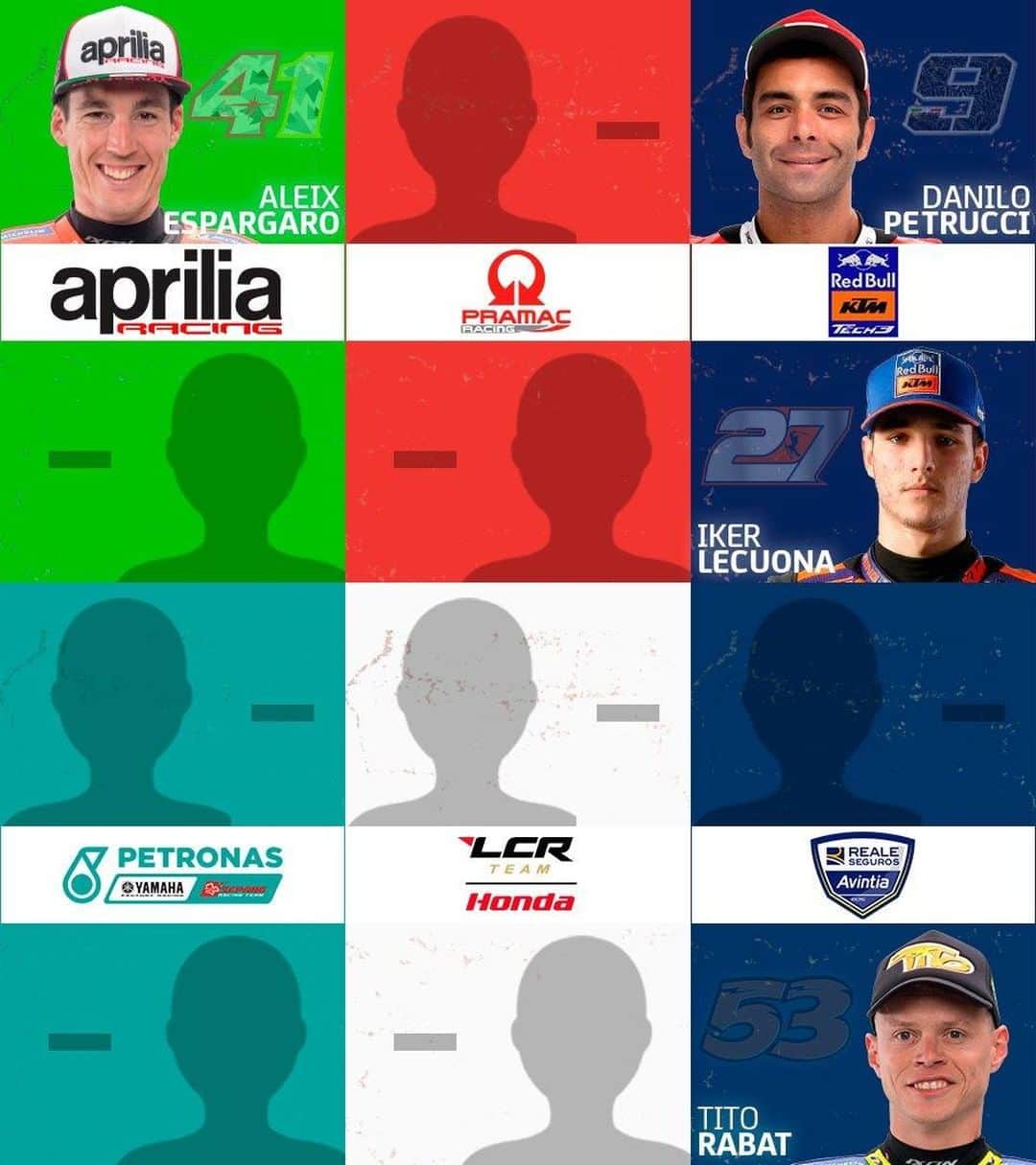 MotoGPさんのインスタグラム写真 - (MotoGPInstagram)「Here's how the 2021 #MotoGP grid looks after the announcement of KTM's line-up for next season! 👀 What will be the next move? 🤔 #SwipeLeft ⬅️」6月26日 16時00分 - motogp