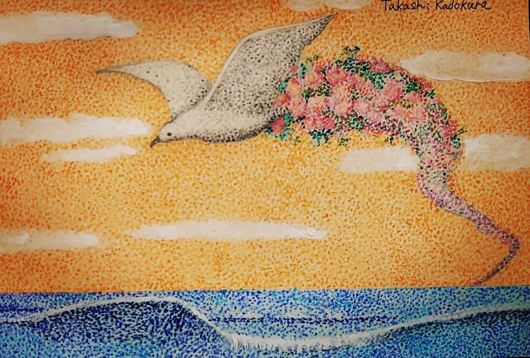 門倉貴史さんのインスタグラム写真 - (門倉貴史Instagram)「ルネ・マグリットの『約束』を点描で模写しましたっ❗❗∞に続く🌹の花束❗イエーイ🤓😄イエーイ😄😄イエーイ🤓😄 #ひとりマグリットチャレンジ #マグリット #Magritte  #約束 #点描画 #門倉貴史」6月26日 8時31分 - takashikadokura