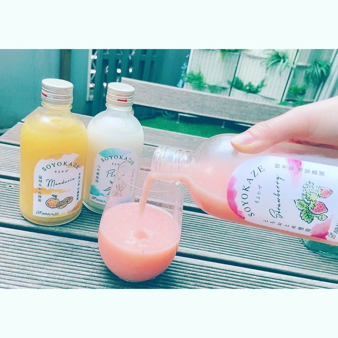 松木星良さんのインスタグラム写真 - (松木星良Instagram)「朝はベランダでおしゃれ甘酒🎈﻿ ﻿ 美肌・美髪・美白に効果ありな飲む美容液始めました🌱﻿ おいしいので毎朝幸せを感じます🌱﻿ 日の光を浴びること、おいしいものを食べること、よく寝ること、これわたしの日々のモットーネ🌱🌱🌱﻿ ﻿ おいしく綺麗になりたいっ！なりたいっっ！！﻿ ﻿ #SOYOKAZE #そよかぜ #旅する甘酒 #甘酒 #飲む美容液 #せいらはんの美容デー #ベランダ #朝食 #おしゃれ #一本満足 #いちごお気に入り #プレーンにはレモンを入れるの #フレッシュ #内側から綺麗に #みんな日焼け止め塗ってる？ #室内でも塗ってね #男性もね #そして日光浴 #適度にね #何事も適度が大事 #あー夏休み」6月26日 8時32分 - seiraet