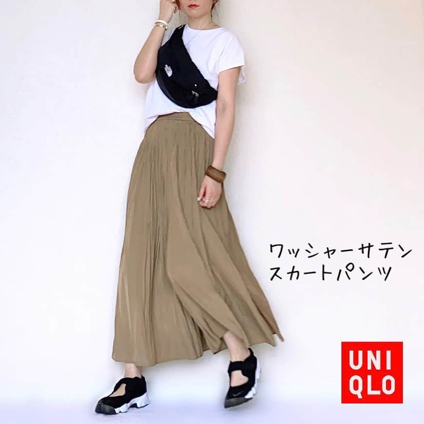 miyumo_21さんのインスタグラム写真 - (miyumo_21Instagram)「. . . UNIQLO♡  #ワッシャーサテンスカートパンツ #コットンリラックスフレンチスリーブt . . ブログ更新してます◡̈⃝⑅ . . tops #uniqlo @uniqlo_ginza pants #ユニクロ bag @thenorthface shoes #エアリフト @nike . . #ママコーデ #ママファッション #シンプルコーデ #着回しコーデ #今日の服 #今日のコーデ #プチプラコーデ #コーデ  #Locari #ユニクロきれいめ部 #ユニクロコーデ #uniqloginza2020ss #ユニジョ #上下ユニクロ部 #ユニt #ユニt族 . .」6月26日 9時55分 - miyumo_21