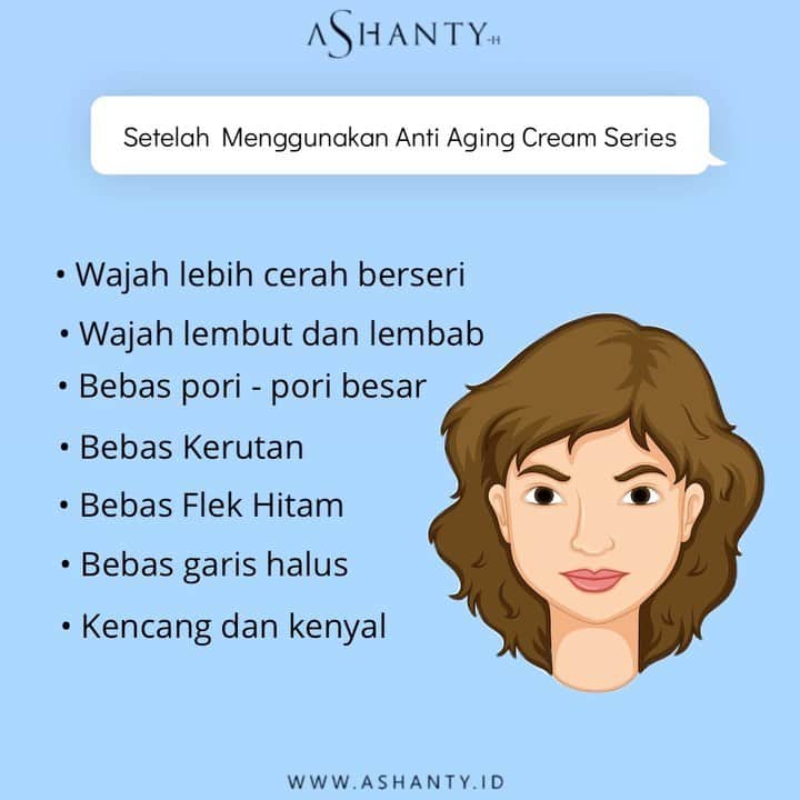 ASHANTY BEAUTY CREAM OFFICIALのインスタグラム：「Ingin wajahmu terbebas dari masalah kulit wajah yang mengganggu ? Saatnya kamu neralih dari cream perawatan wajah lama kamu dengan cream perawatan wajah by @ashantyid Anti Aging Cream Seriesnya mampu merawat dan menutrisi kulit wajah sampai lapisan terdalam. Membuat wajah lebih bersih, cerah, lembut, lembab, kencang dan kenyal 💙  _____________________________ Informasi dan pemesanan  Ashanty Beauty Cream Chat Via WA : WA: 081287388885 WA: 081293823950 WA: 087778489900 WA: 085781140354 ⚡️ Fast Respons Click Link On Bio Instagram @ashantyid ❣️ ______________________________ #ashantybeautycream #creamashanty #skincareashanty #skincare #skincareartis #skincarelokal #creamwajah #creamperawatanwajah #obatjerawat #jerawat #kosmetik #krimwajah #creamwajah #whiteningcream #ashantyid #ashanty」