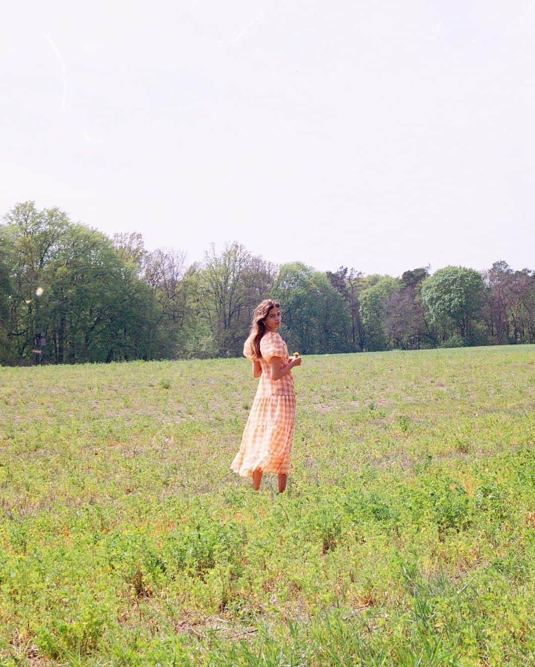 For Love & Lemonsさんのインスタグラム写真 - (For Love & LemonsInstagram)「Gingham print chiffon tiered maxi dress featuring shirred cups and puff sleeves | @constanzesaemann in the Mimosa Maxi Dress #Summer2020」6月26日 11時24分 - forloveandlemons