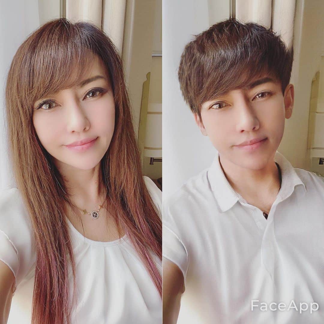 selfieneのインスタグラム：「#流行りのやつ やってみたよ👀✨ これ見ると 私って#男顔女子 だなぁ と、思うわけです。 しかも、変換された顔面は結構好み笑笑 似てる男子居たらご連絡ください✨ #自分の男顔に似てる人と繋がりたい　笑笑」