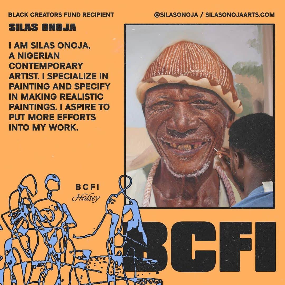 Halseyのインスタグラム：「#BLACKCREATORSFUND Name: Silas  IG: @silasonoja Website: www.silasonojaarts.com  Bio: I am Silas Onoja, a Nigerian contemporary Artist. I specialize in painting and specify in making  realistic paintings. I aspire to put more effort into my work.」