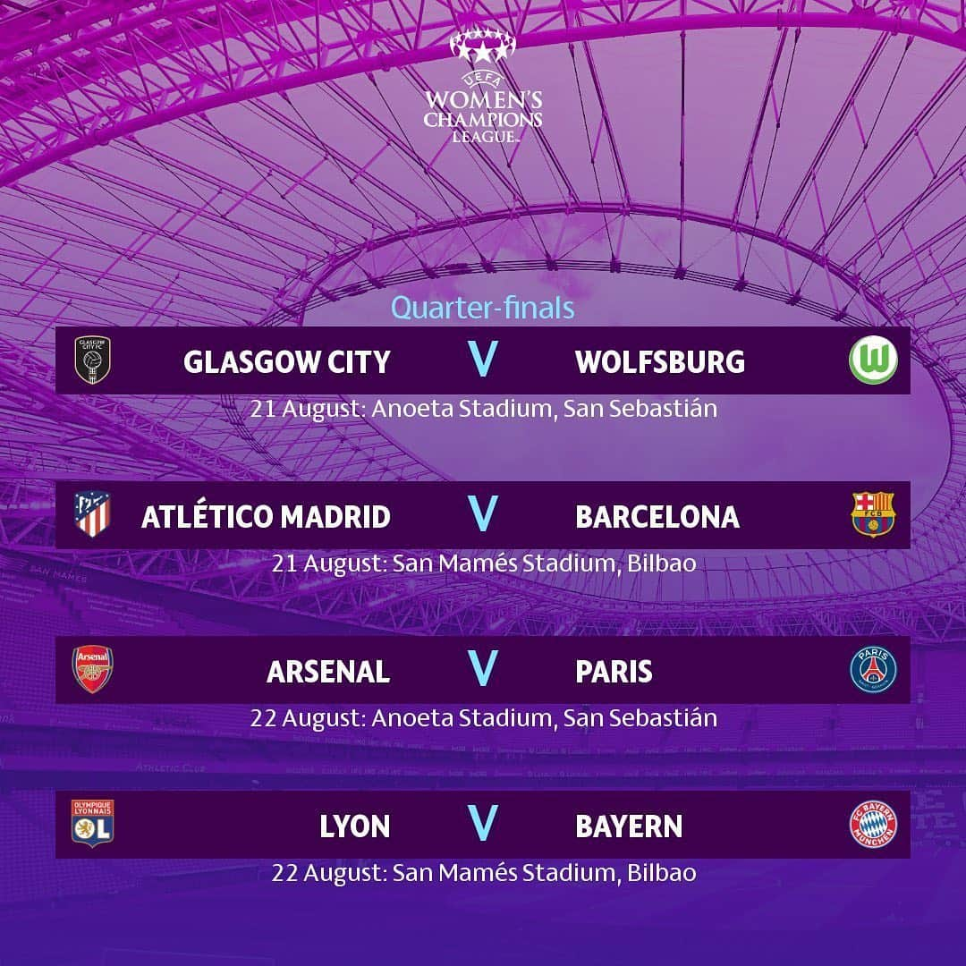 Arsenal Ladiesさんのインスタグラム写真 - (Arsenal LadiesInstagram)「The official schedule and venues for the #UWCL QFs have been set! 😃 🏆 ⁣ ⁣ #COYG #comeonyougunners #Arsenal #AFC」6月26日 17時59分 - arsenalwfc