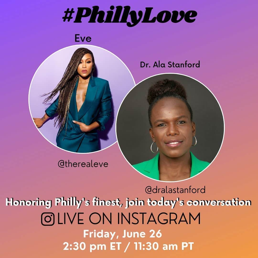 イヴさんのインスタグラム写真 - (イヴInstagram)「Hey guys, join me today when I catch-up with the #amazing @dralastanford to speak about #philly and #covid」6月26日 18時05分 - therealeve