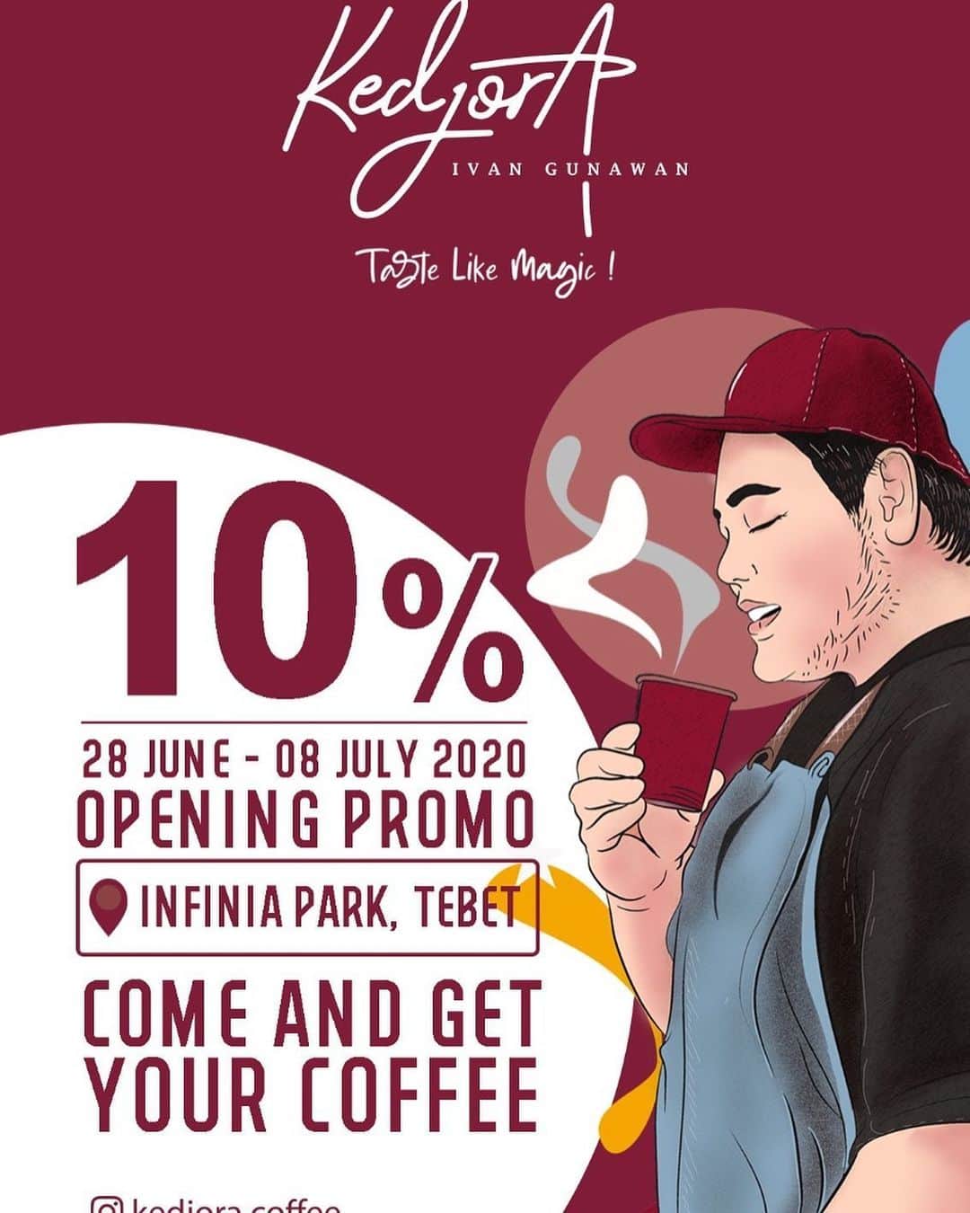 Ivan Gunawanさんのインスタグラム写真 - (Ivan GunawanInstagram)「. @kedjora.coffee TEBET OPENING SOON !!!! 📍 Infinia Park Jl. Dr. Saharjo Kav.45 Manggarai, Tebet , Jakarta Selatan . ————————— Please come and get 10% discount opening promo for all beverages. (28 June - 08 July 2020) We are so ready to serve your favorite coffee ! For those who lives near Tebet or Menteng areas.... See you there !!!! . . #ivangunawan #kedjoracoffee #kedjoracoffeeTebet #coffeelovers #coffeeshops」6月26日 19時49分 - ivan_gunawan