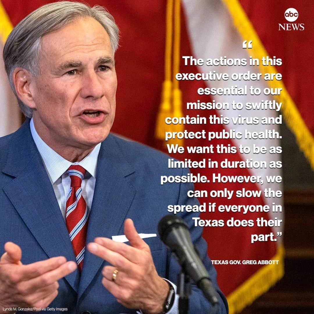 ABC Newsさんのインスタグラム写真 - (ABC NewsInstagram)「Texas Gov. Greg Abbott on executive order limiting certain businesses as state COVID-19 positivity rate soared above 10%: "The actions in this executive order are essential to our mission to swiftly contain this virus and protect public health." #gregabbott #texas #covid19 #coronavirus #publichealth」6月26日 23時35分 - abcnews
