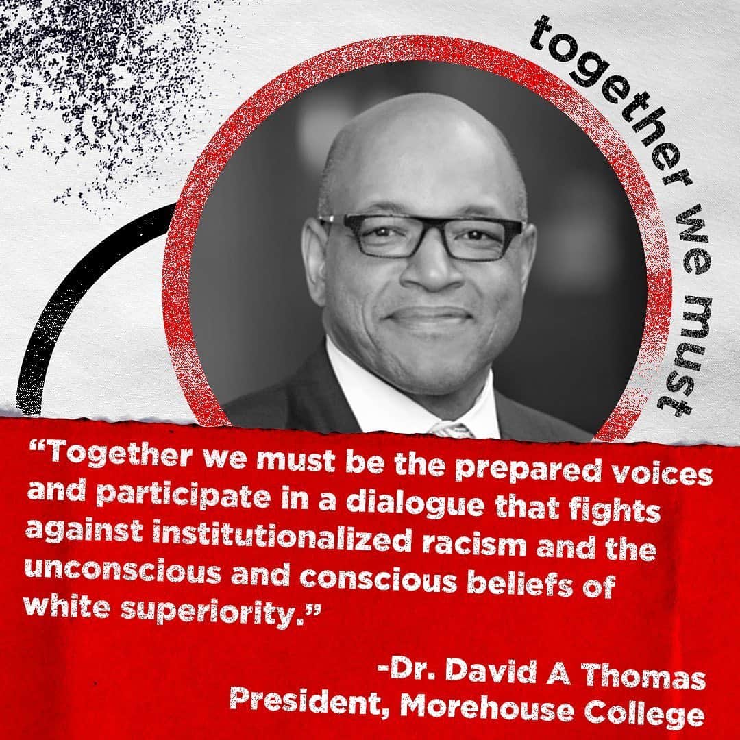 Coca-Colaのインスタグラム：「HBCU @morehouse1867 President Dr. David A. Thomas and 2020 Class Valedictorian Golden Daka share their thoughts on how together we must take action to end systemic racism.」