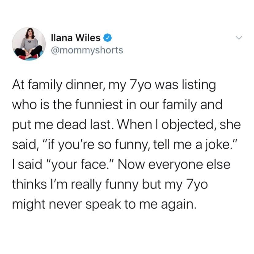 Average Parent Problemsのインスタグラム：「I’m definitely coming in first for Meanest in our family 🤭. You can follow my family on @mommyshorts!」