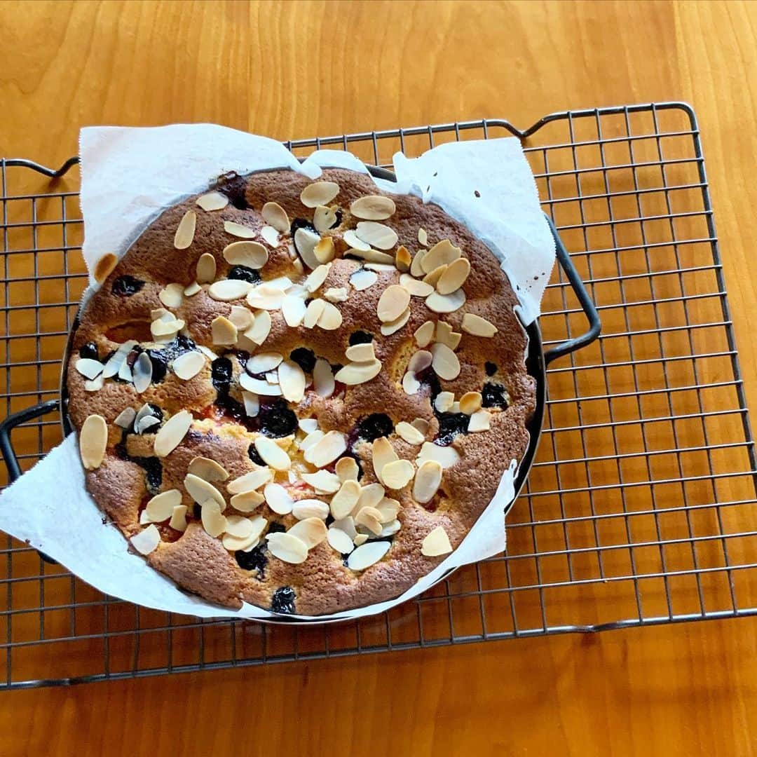 小堀紀代美さんのインスタグラム写真 - (小堀紀代美Instagram)「週末の朝にケーキを焼く。 甘い香りが部屋に満ちいくのって、やっぱりいいな。  プラム とブルーベリーのホワイトチョコアーモンドケーキ♡」6月27日 10時37分 - likelikekitchen