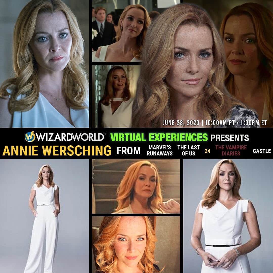 のインスタグラム：「Wizard World Virtual Experiences is bringing Marvel's Runaways to the virtual screen on Sunday, June 28th!  Free @marvelsrunaways q&a panel and then you can purchase video chats and recorded videos and autographs! We might as well make this fun! I can do videos as your favorite characters maybe? 🤣 Momma Salvatore can leave you a message! 😉 Or Renee Walker, Tess, Emma Whitmore or any of the rest! 🤗 Or yes....just good ole fashioned ME. 🤣  This event starts at 10am PT / 1pm ET.  Let’s have some much needed fun!!! 😘  Link for info and  tickets in bio!」