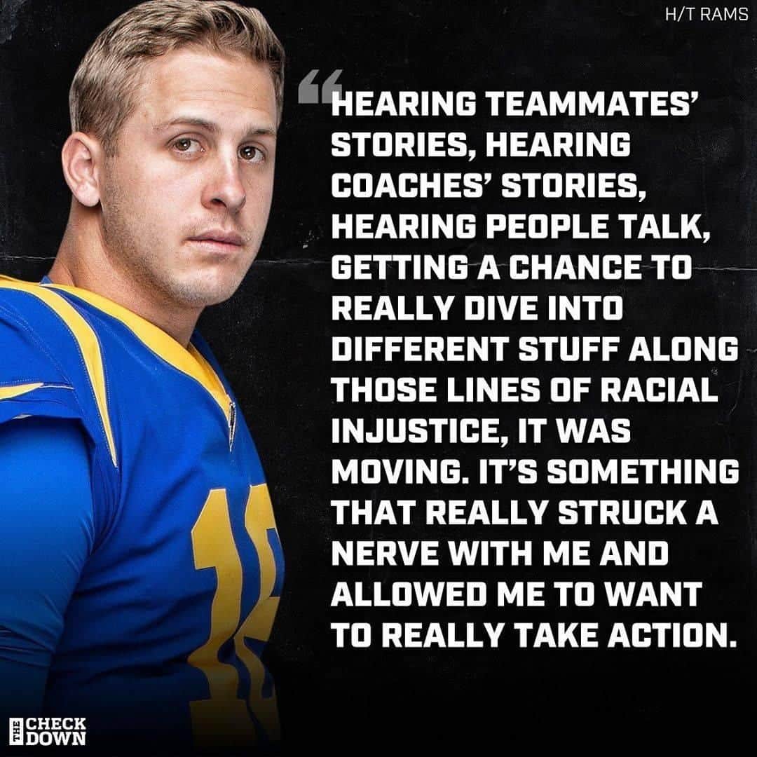 NFLさんのインスタグラム写真 - (NFLInstagram)「Jared Goff wants to be a leader for change. (via @jaredgoff, h/t @thecheckdown)」6月27日 9時30分 - nfl