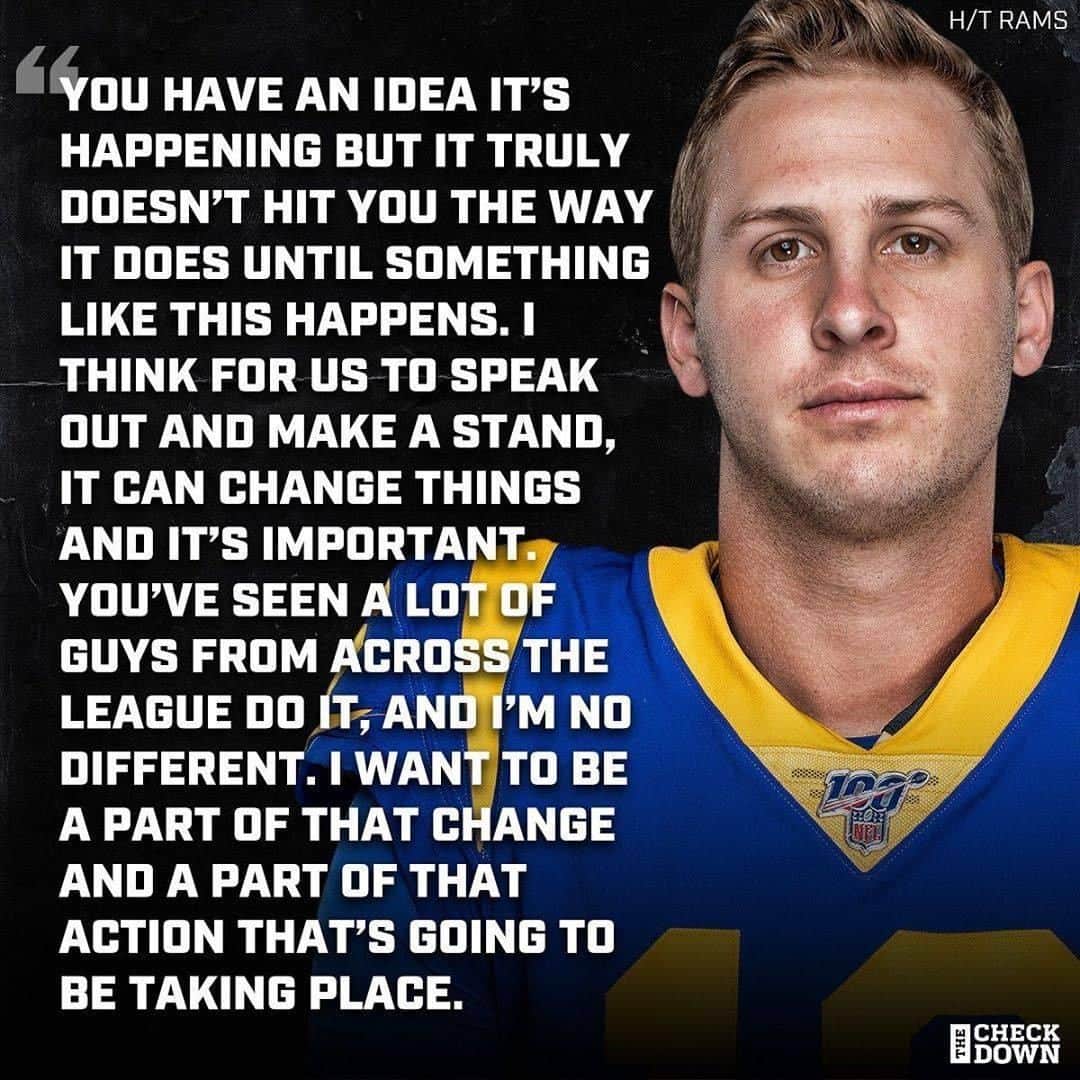 NFLさんのインスタグラム写真 - (NFLInstagram)「Jared Goff wants to be a leader for change. (via @jaredgoff, h/t @thecheckdown)」6月27日 9時30分 - nfl