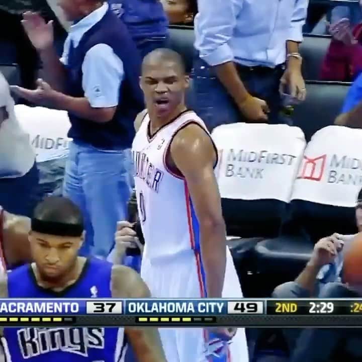 のインスタグラム：「Trust me, you NEED to watch ALL of these Russell Westbrook dunks. 🤯🤯🤯」
