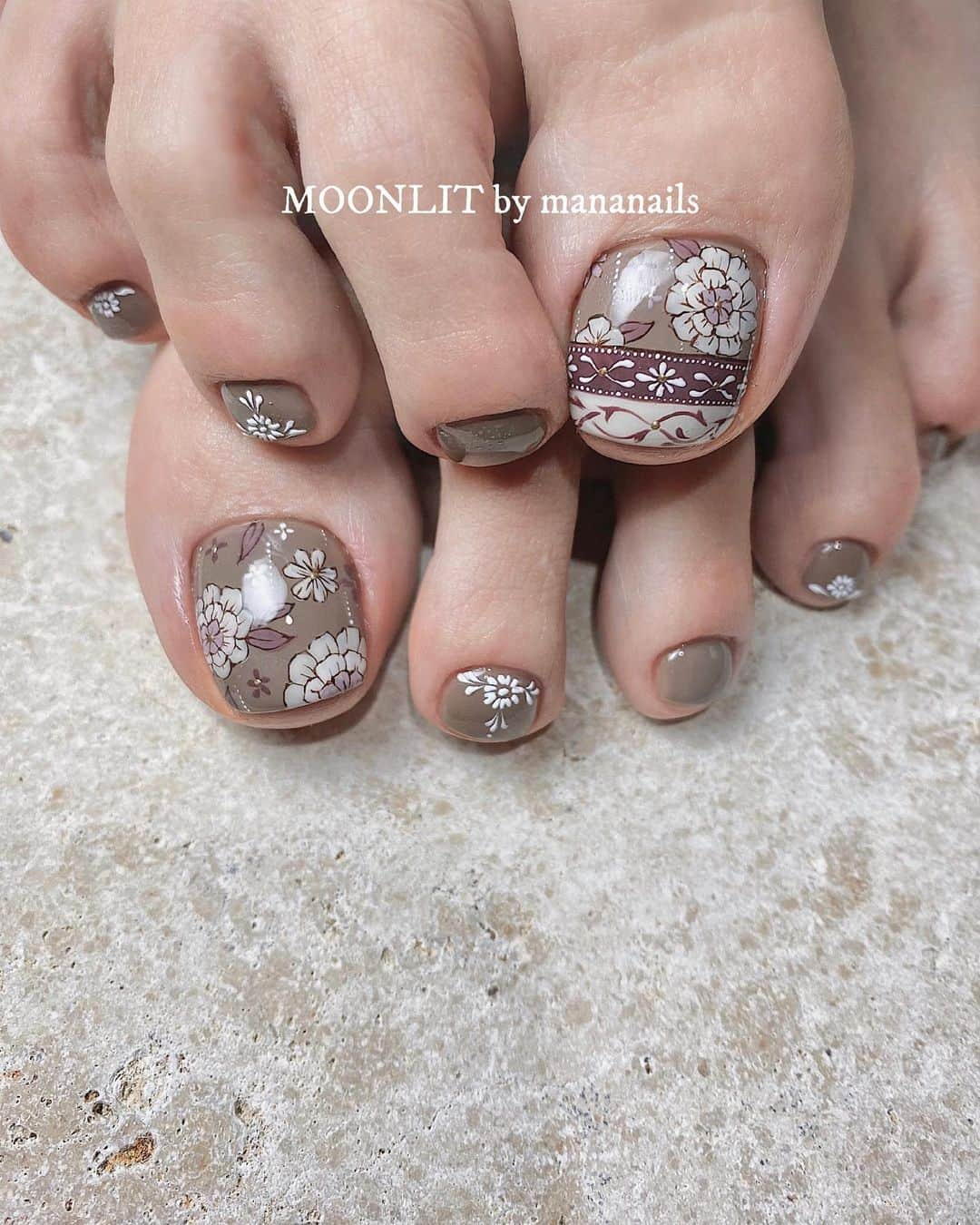 mananailsさんのインスタグラム写真 - (mananailsInstagram)「flowers pattern ❁❀❁ ㅤ ☾120min design」6月27日 16時43分 - mananails