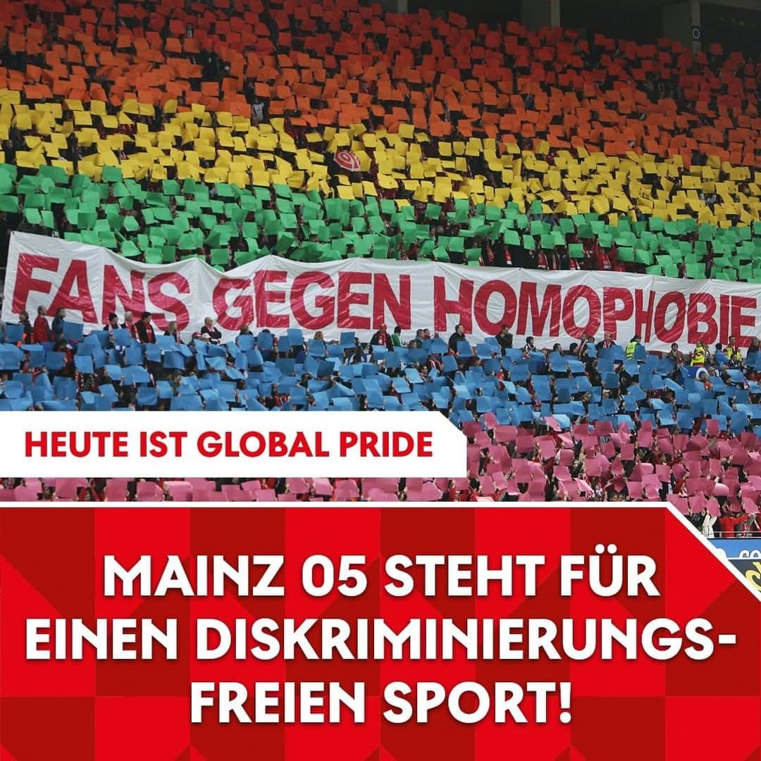 1.FSVマインツ05さんのインスタグラム写真 - (1.FSVマインツ05Instagram)「Sport muss für alle offen sein. Homo- und Transphobie sowie jegliche Form von Diskriminierung haben bei uns keinen Platz! #GlobalPride #SportPride2020」6月27日 17時00分 - 1fsvmainz05