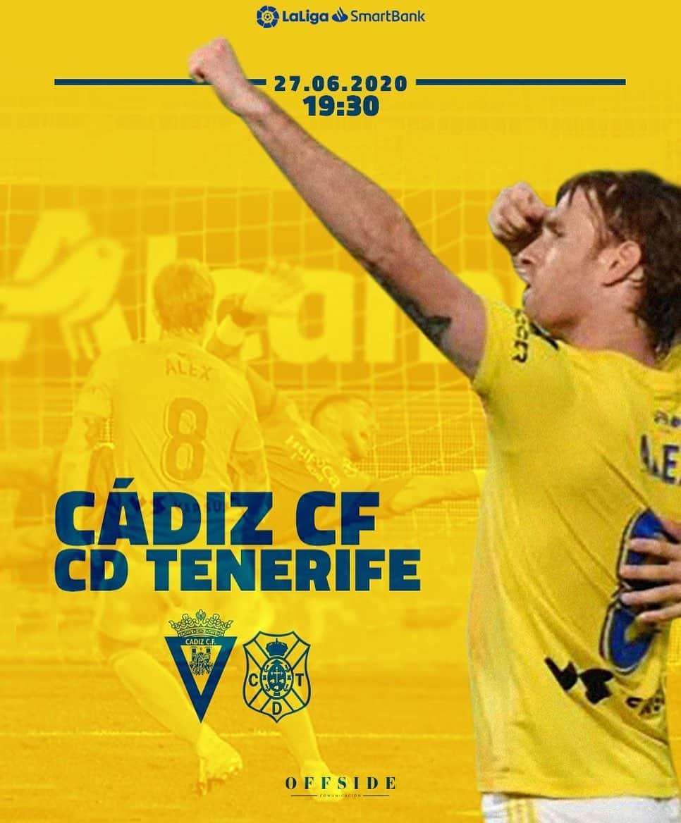 アレハンドロ・フェルナンデス・イグレシアスのインスタグラム：「Partido y momento crucial para el Cadismo. Vamos Cádiz💛💙 #mehandichoqueelamarillo #AF8」