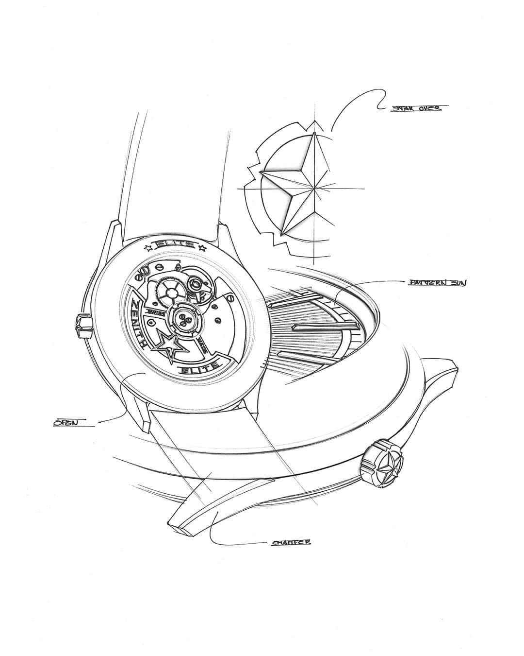 ゼニスのインスタグラム：「#Elite: When reinventing a modern classic, no details can be left to chance.  #Zenith #ZenithWatches #Watches #Watch #Watchesofinstagram #Watchfam #WatchoftheDay #Luxury #WatchAddict #Watchcollector #Horology #DailyWatch #Sketch」